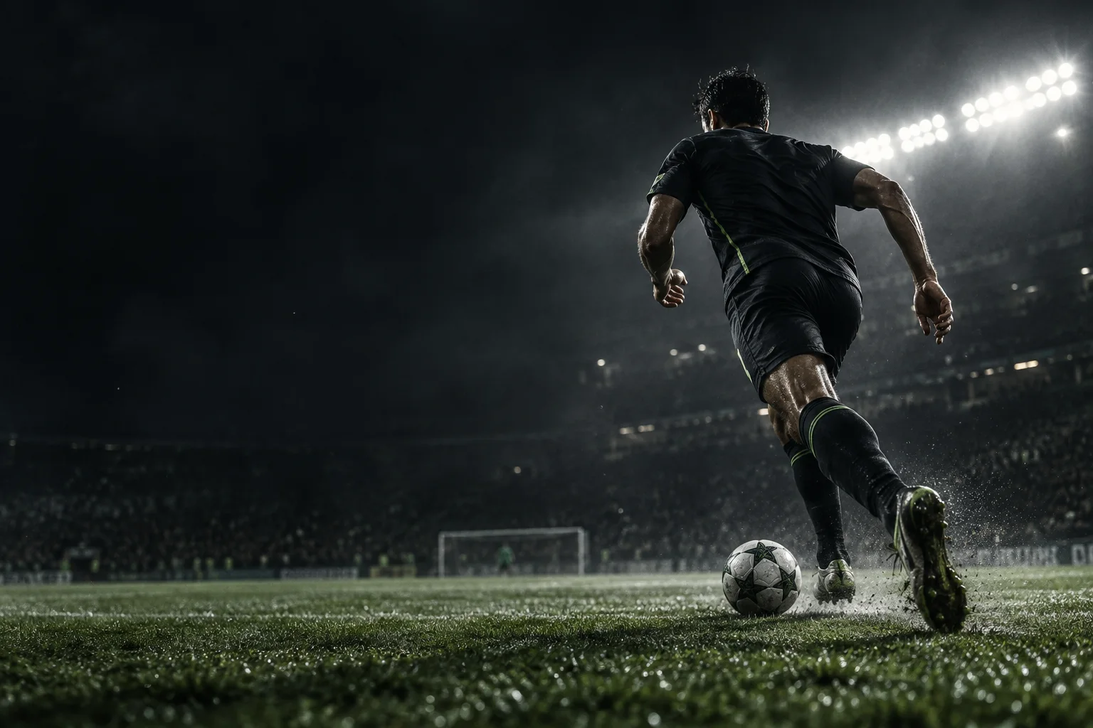 Imagem editorial ilustrativa de futebol em movimento